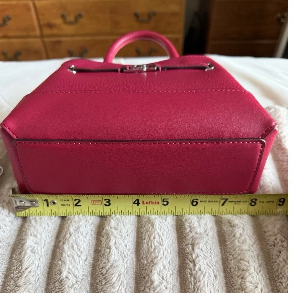 Michael Kors Reed XS Satchel Dark Raspberry Pebbled Leather Crossbody 35F4S6RC0T